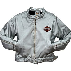 HARLEY DAVIDSON Jacket Silver 100 Years Bomber Size 6